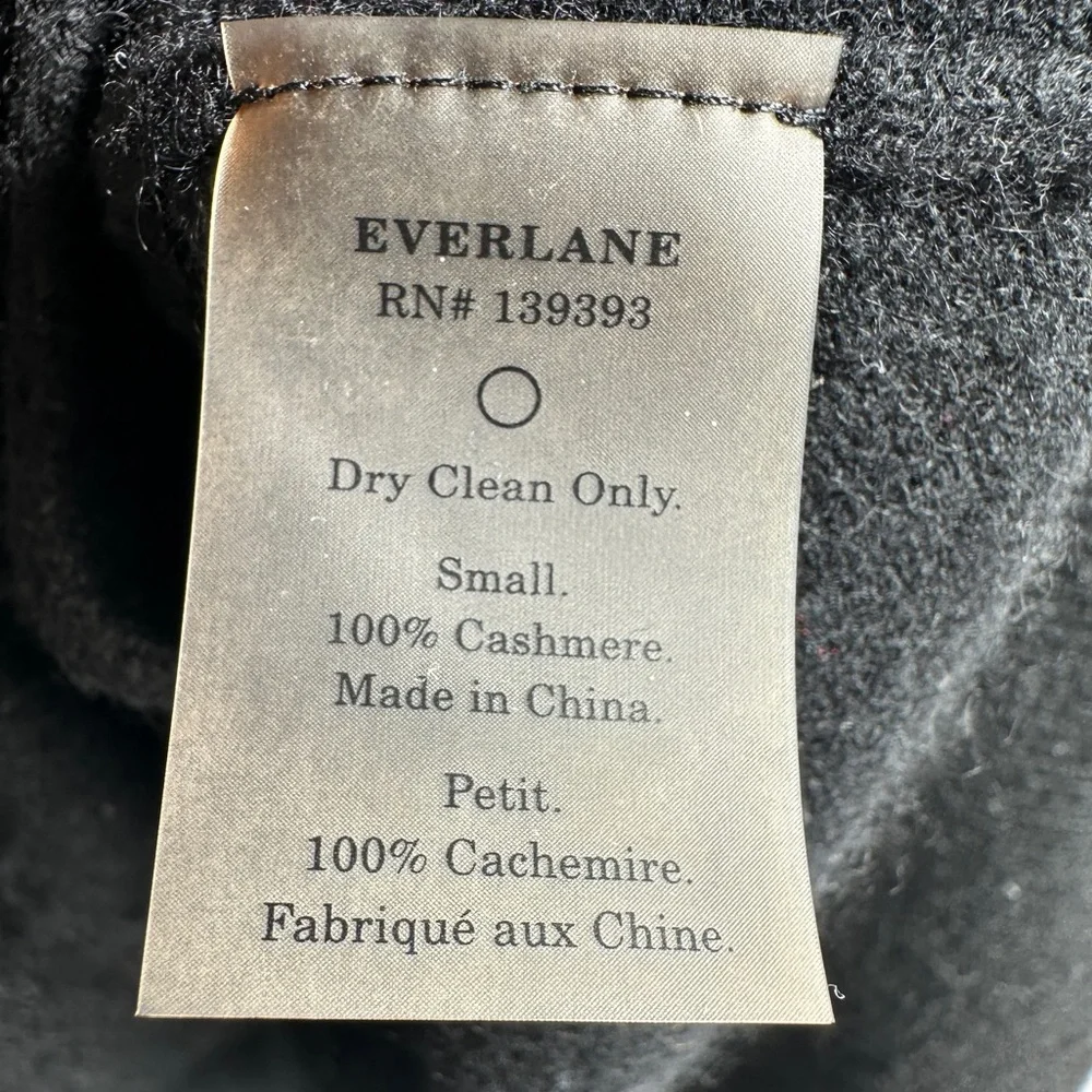 Everlane Cashmere V-Neck Long Black Cardigan Women’s - Small